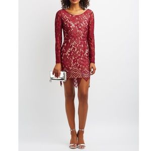 Red lace dress